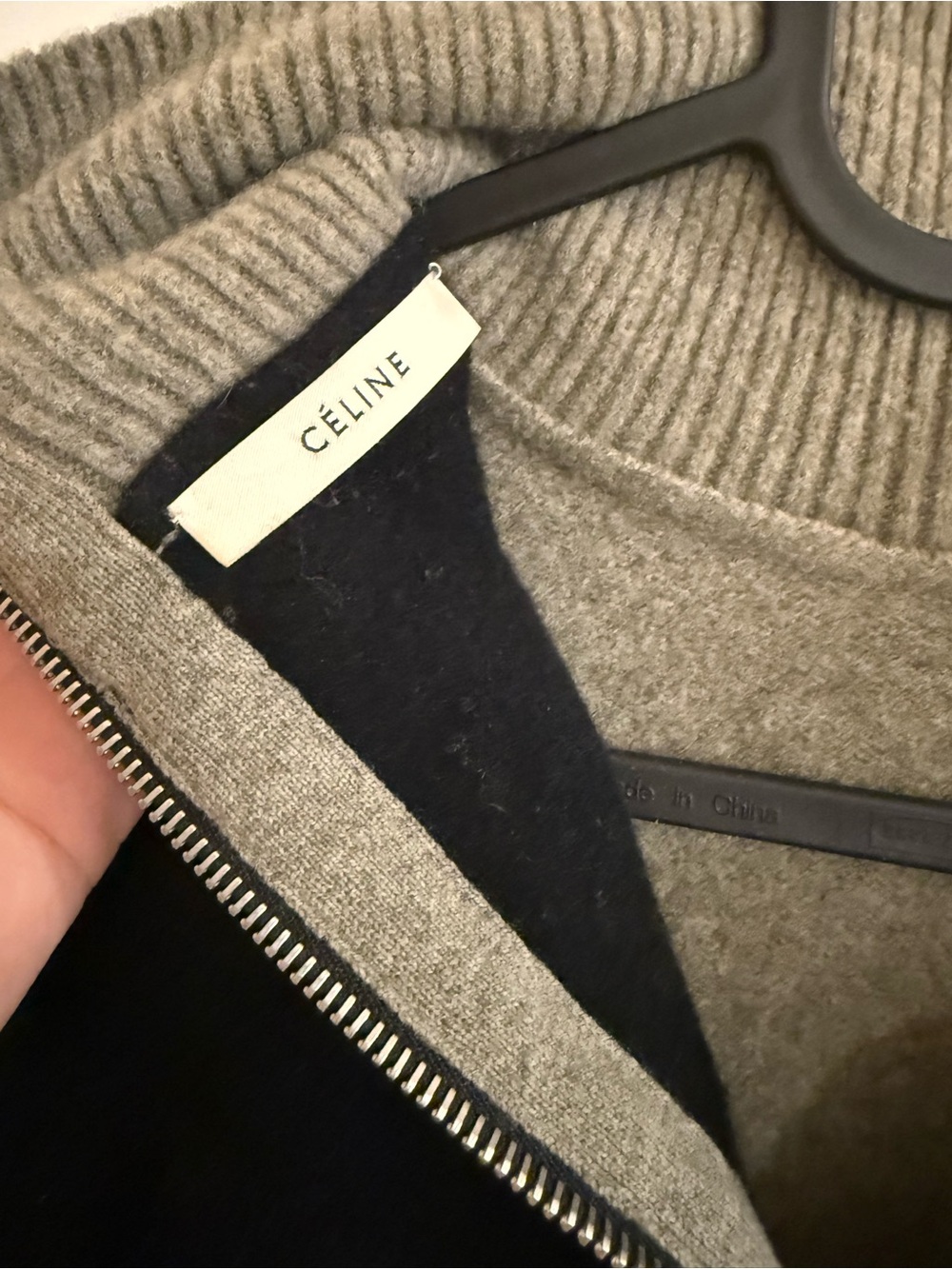 CÉLINE Wool & Cashmere Zip Sweater - Size S - Picture 3 of 5